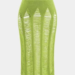 Micas Knit distressed ladder Skirt